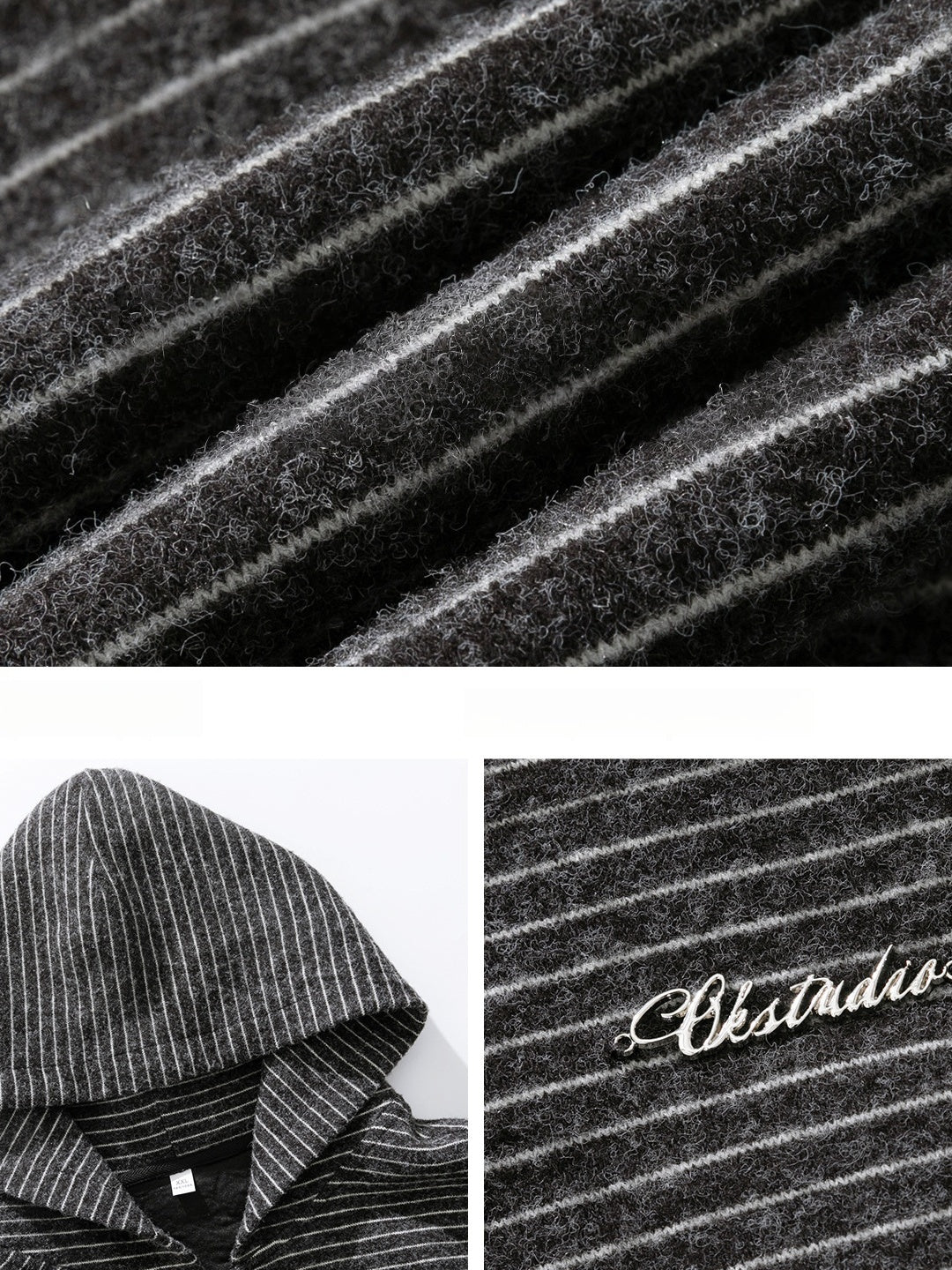 Stripes Hooded Cardigan Sweatshirt