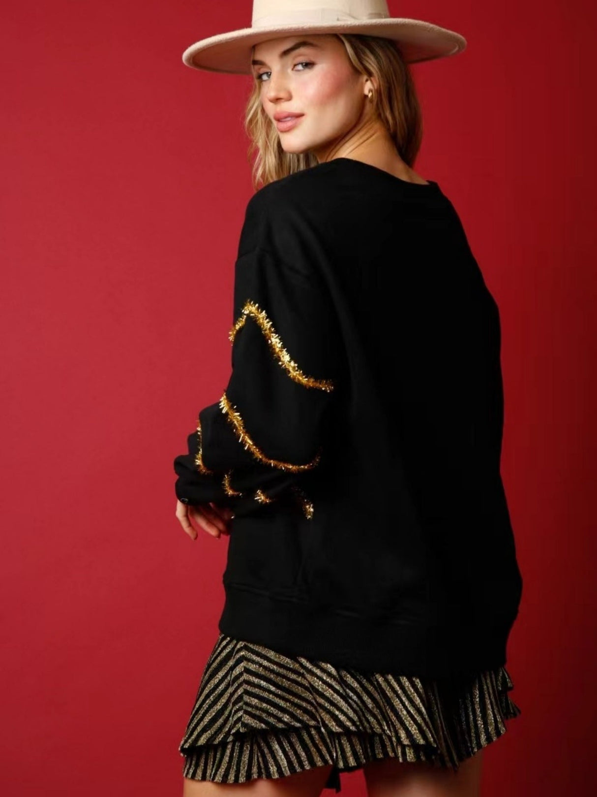 Christmas Tree Sequined Long-sleeved Pullover Sweatshirt Casual Loose Top For Women