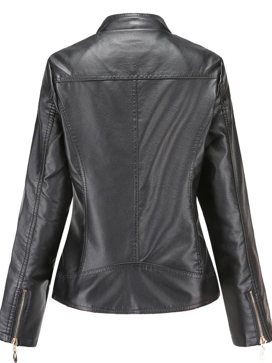 Street Cool Loose Studs Leather Jacket
