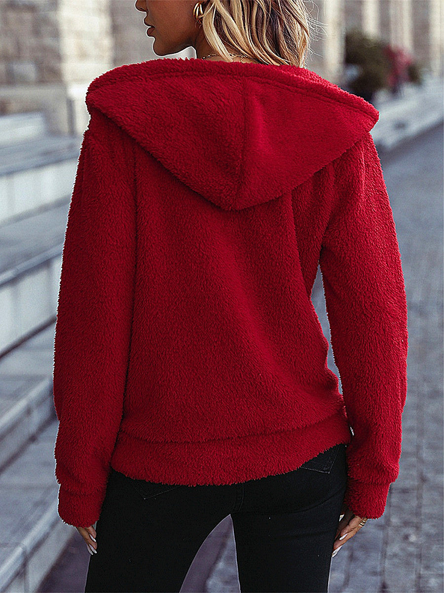 Christmas Cardigan Pocket Hooded Jacket