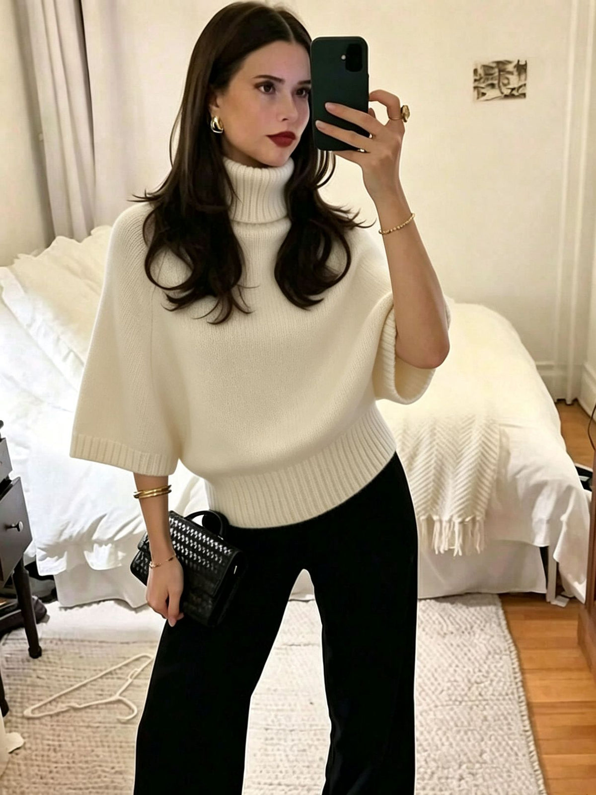 Autumn And Winter High-neck Loose Knit Sweater