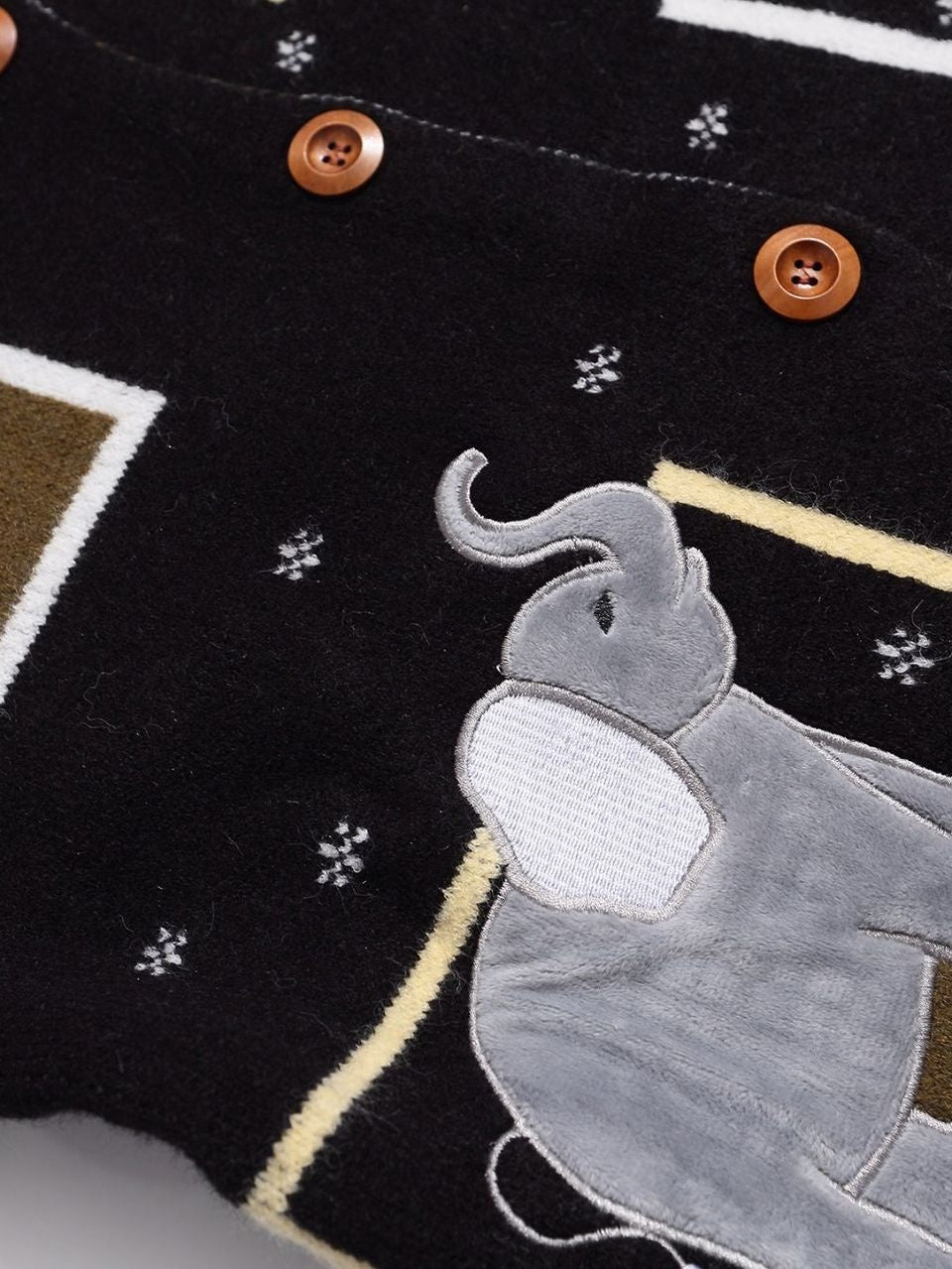 Christmas Retro Interesting Animals Appliqué Embroidery Cardigan Sweater