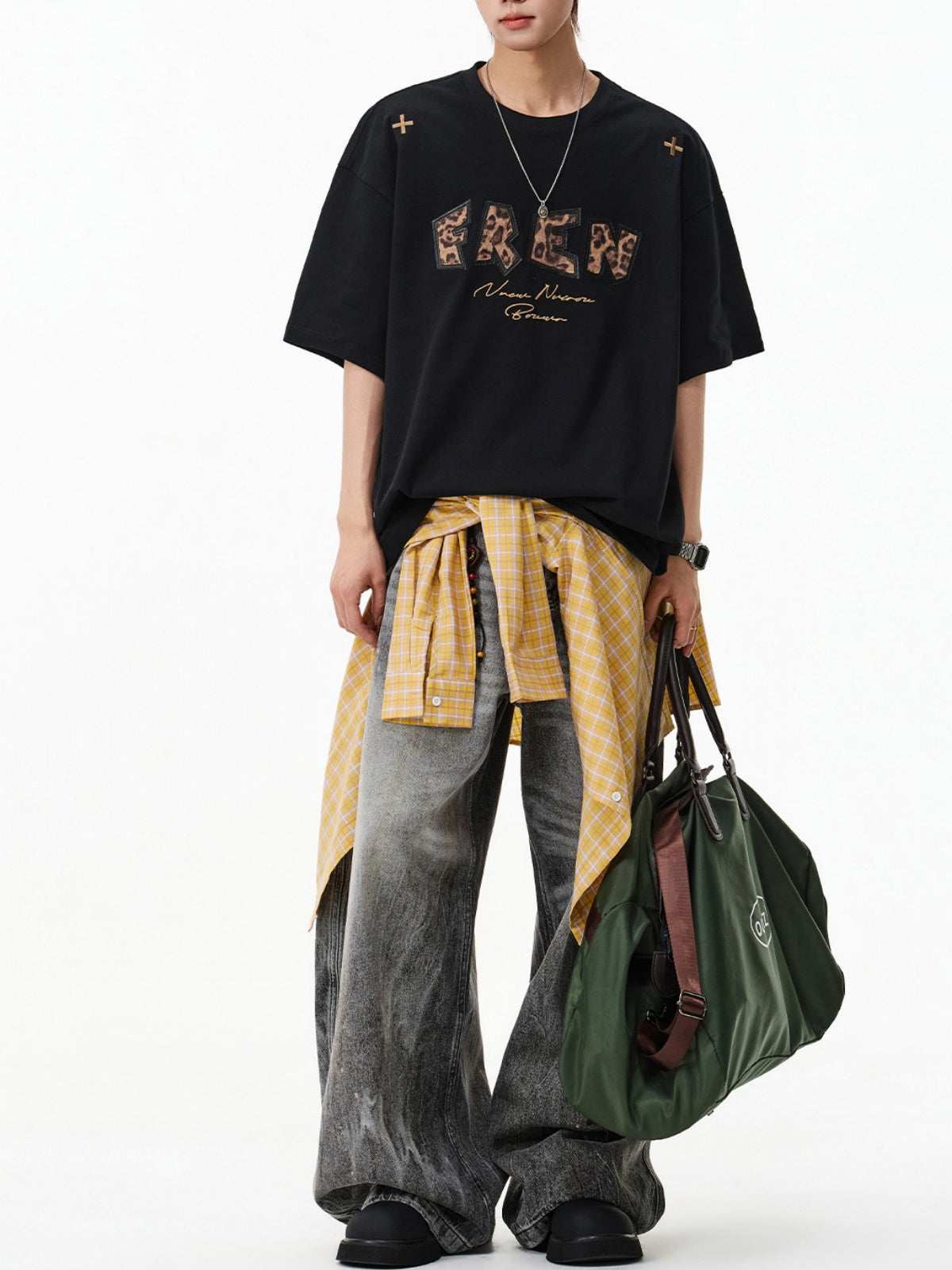 Leopard Print Printed Loose-fit T-shirts