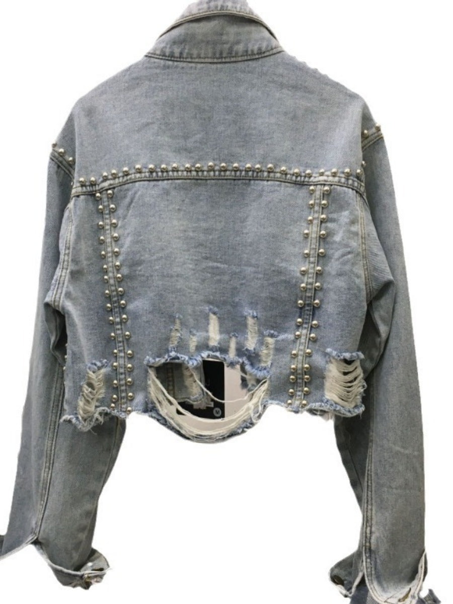 Liber Autumn Women's Studs Denim jacket