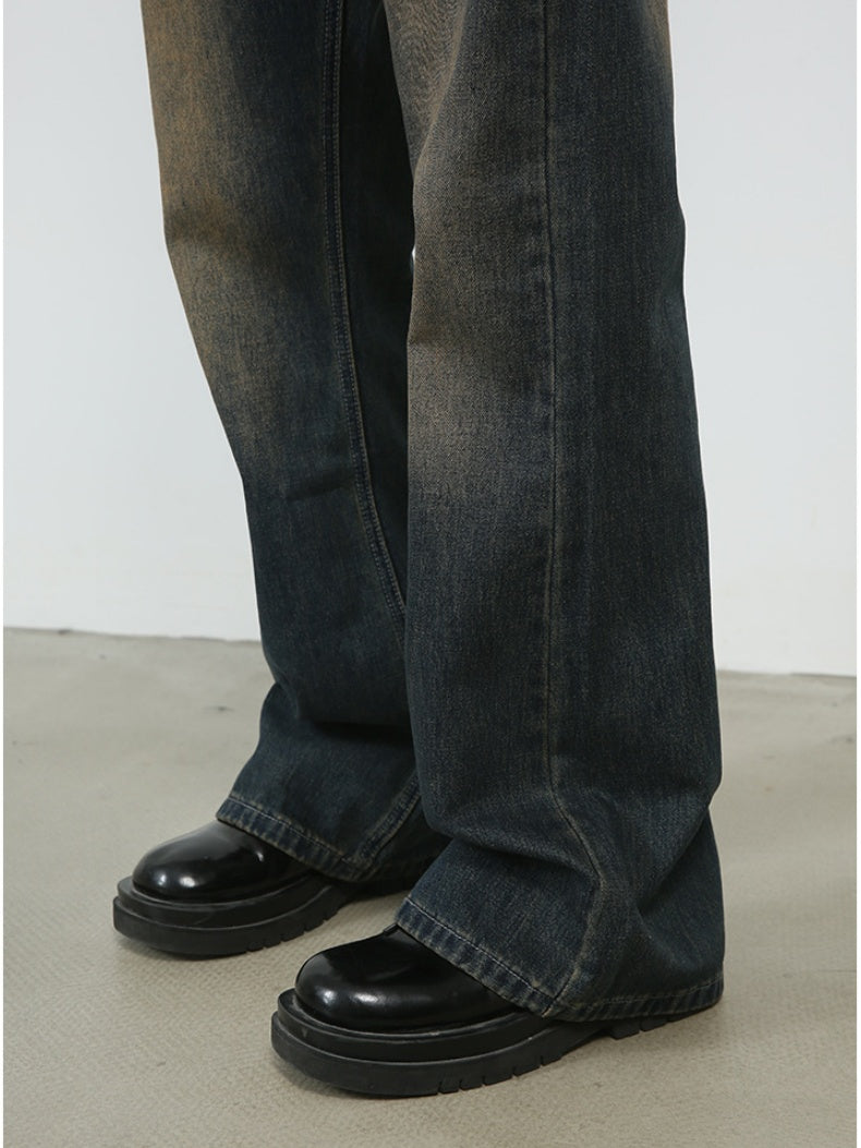 Retro Washed Denim Loose-fit Pants