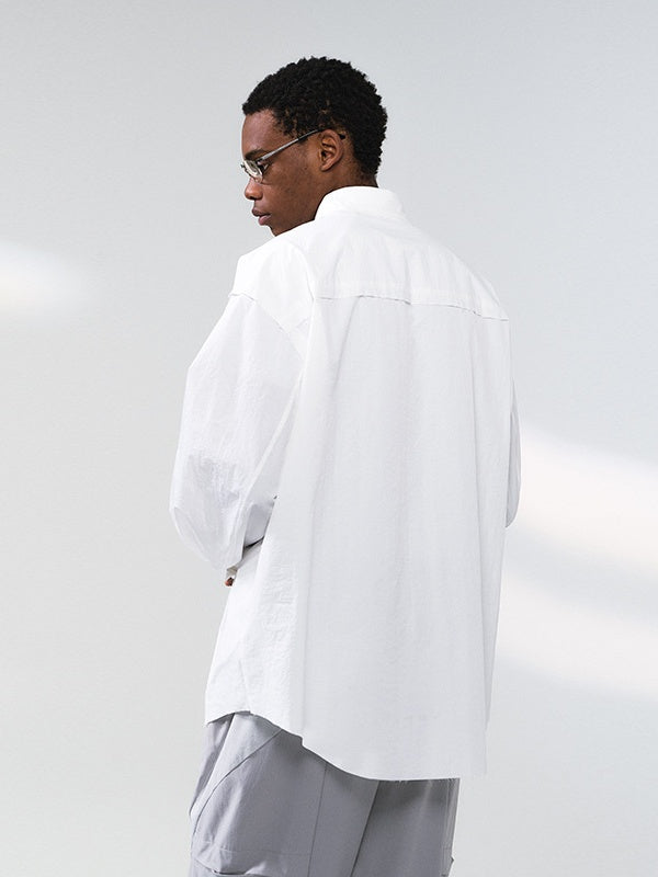 Liber Autumn Neutral wear Color matching Stripes Shirts