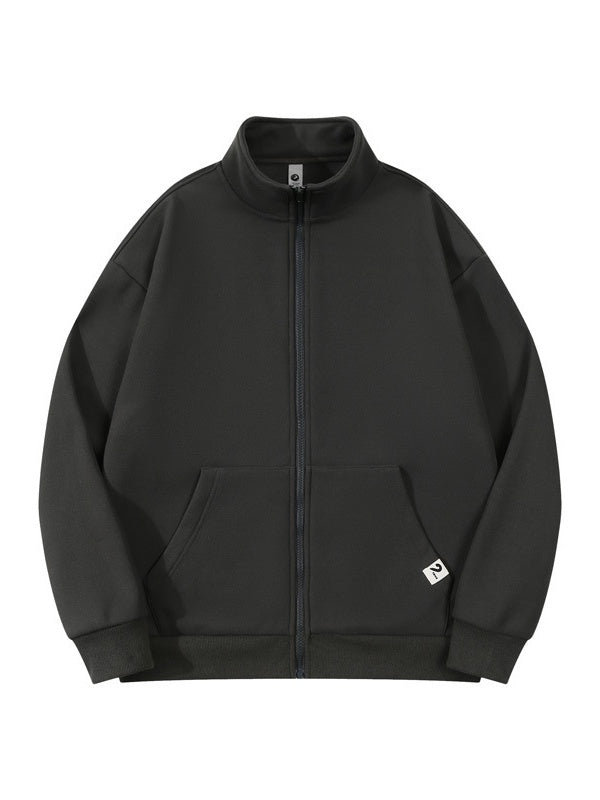 Dickes Fleece, warm haltend, Stehkragen, Reißverschlussjacken