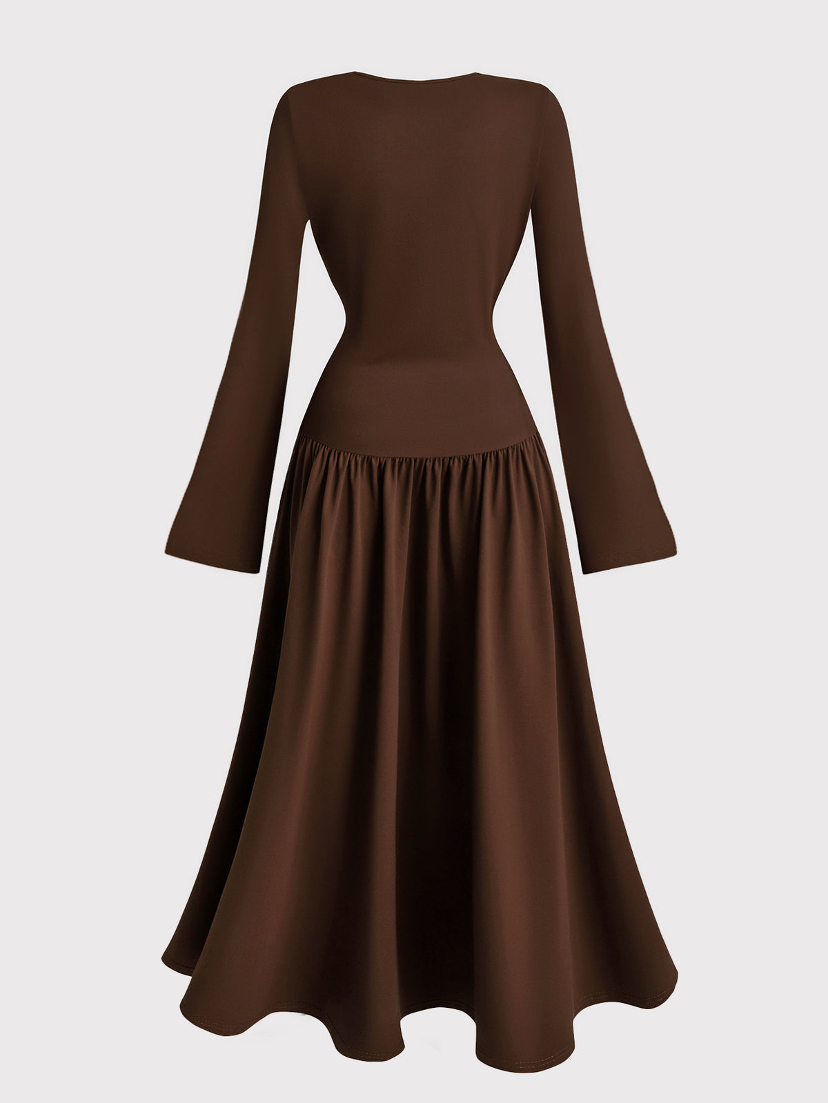 Lace-trimmed, Openwork Long-sleeved Dress