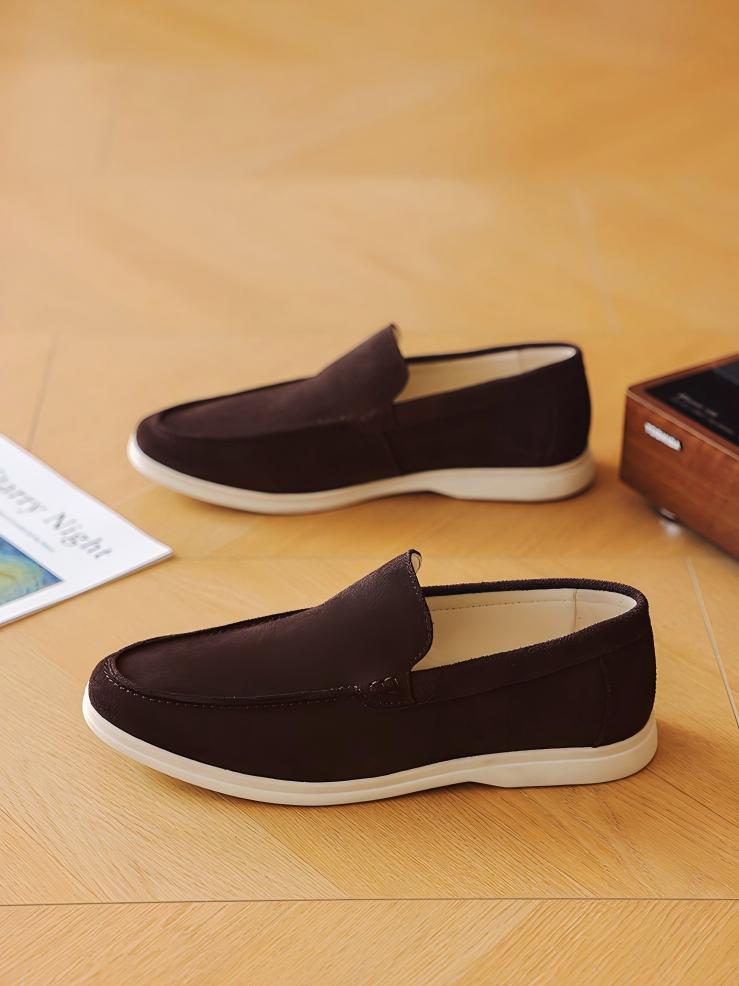 Solid Color Slip-on Loafers