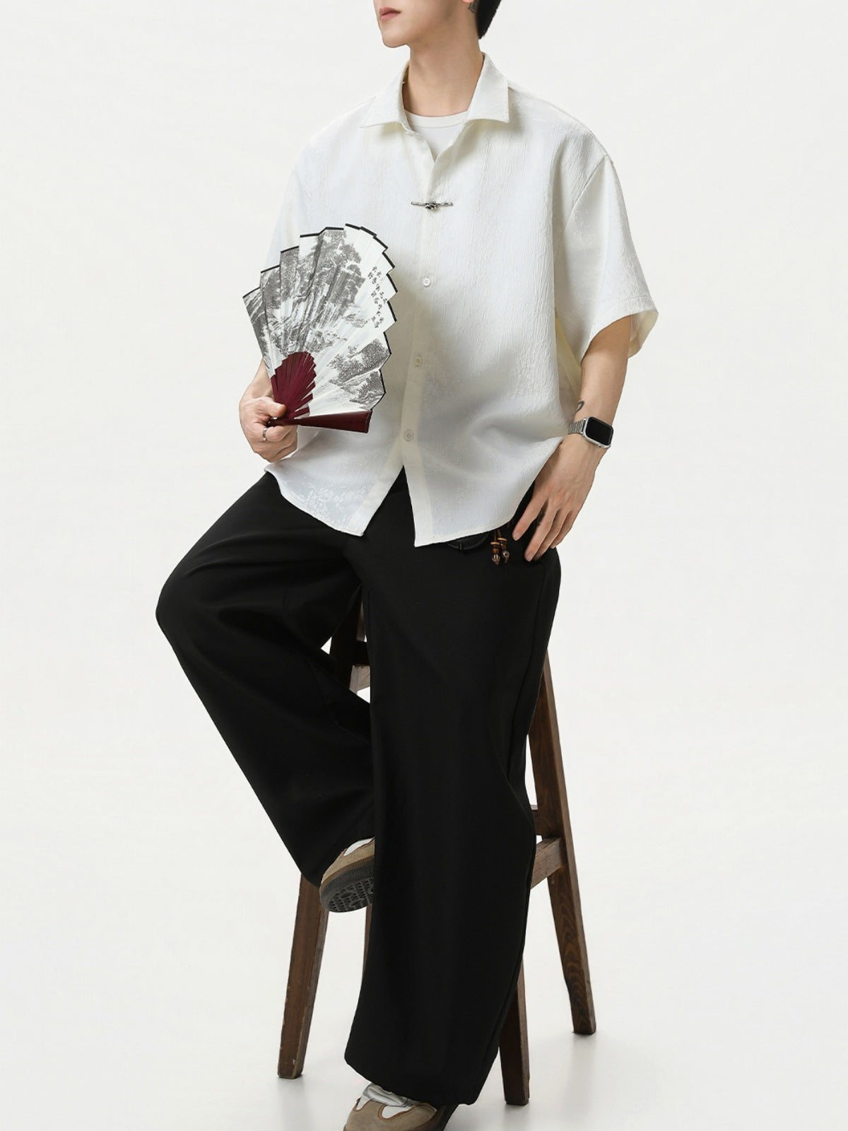 New Chinese Style Breathable Plum Bossom Loose-fit Shirts