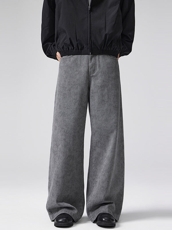 Retro Tie-dye Printed A-shaped Old Loose Floor-length Trousers