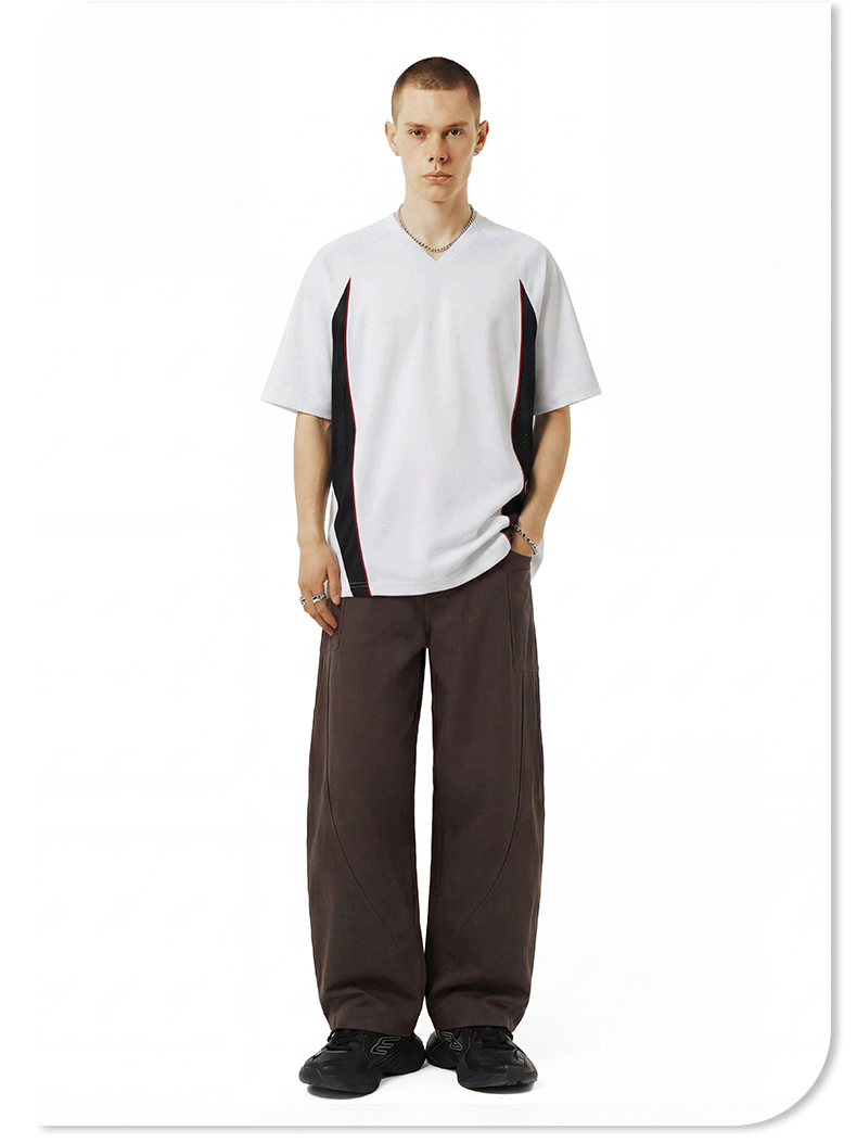 Antibacterial Cool Feeling Quick-drying Color-blocked T-shirt