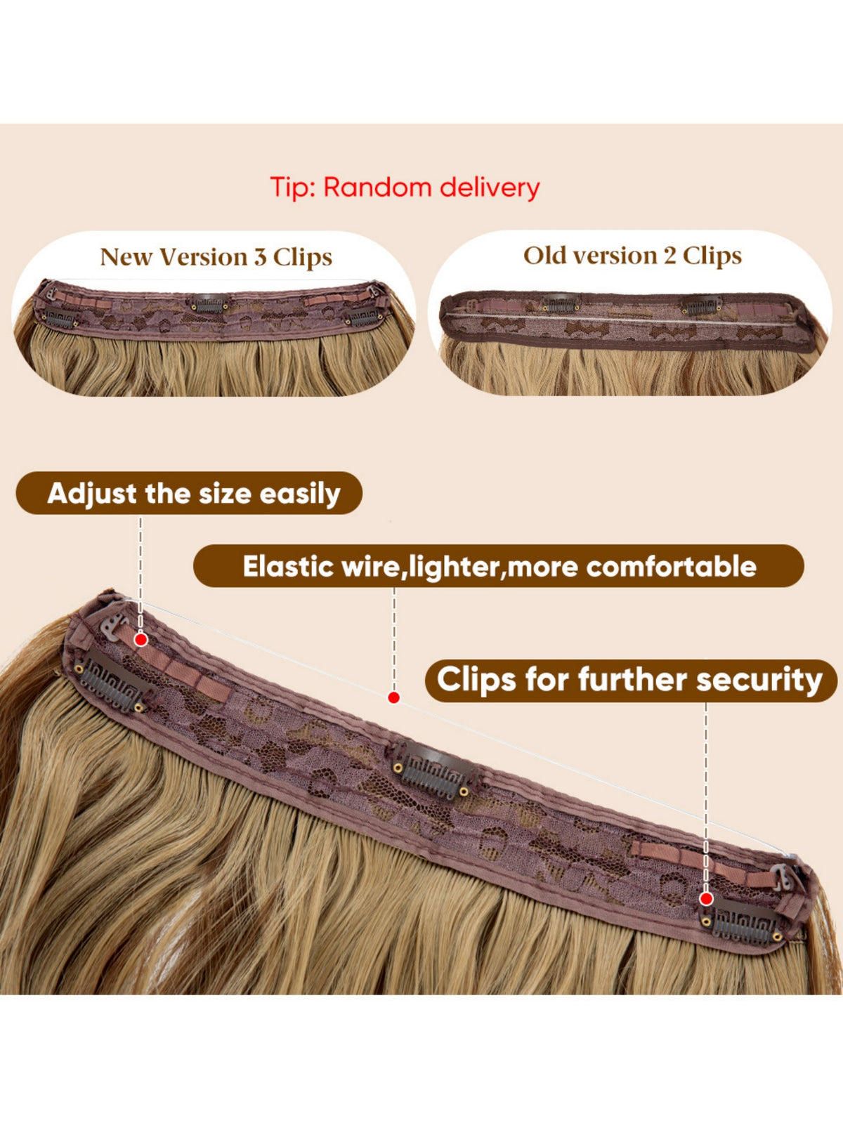 One-piece Hair Extension For Long, Wavy, Voluminous Hair