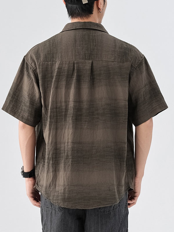 Retro Gradient Flax Shirts