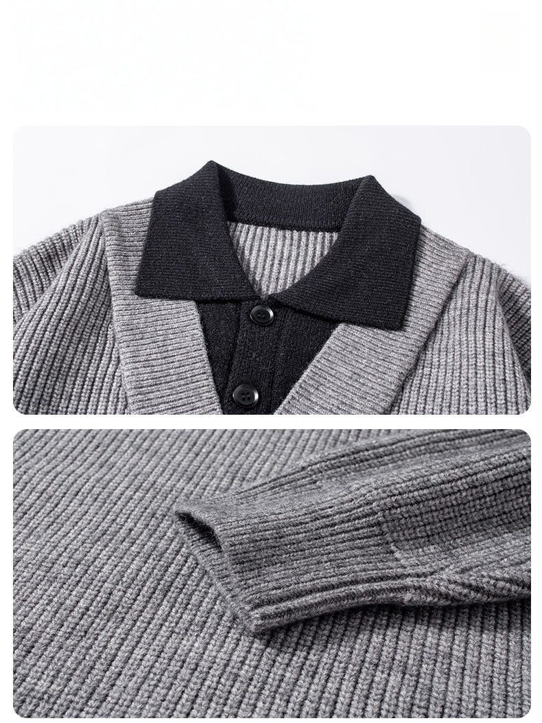 Layered-look Notch-Collar Sweater