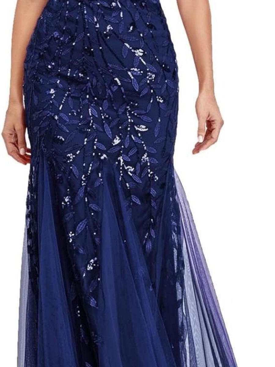 V-Neck Christmas Sequins Maxi Dresses