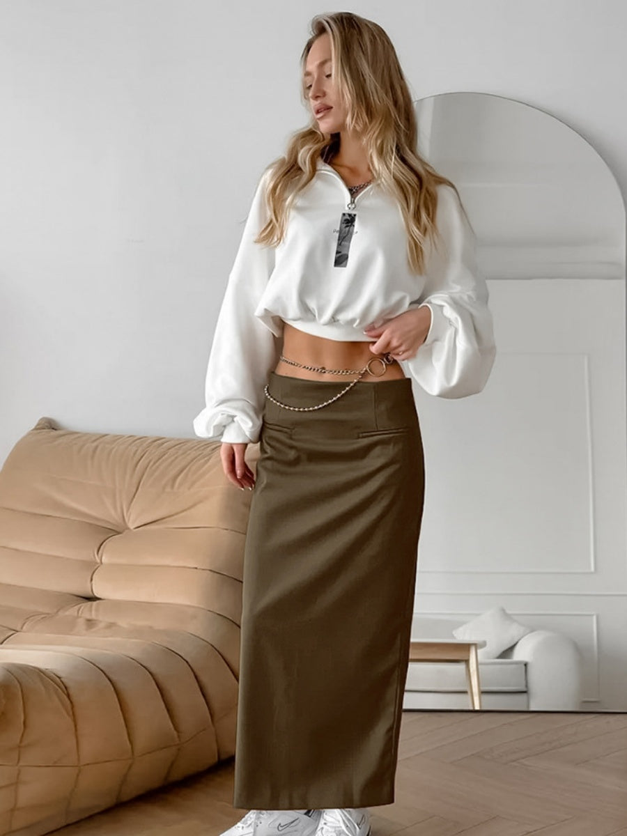 Straight low waist Pocket Skirt