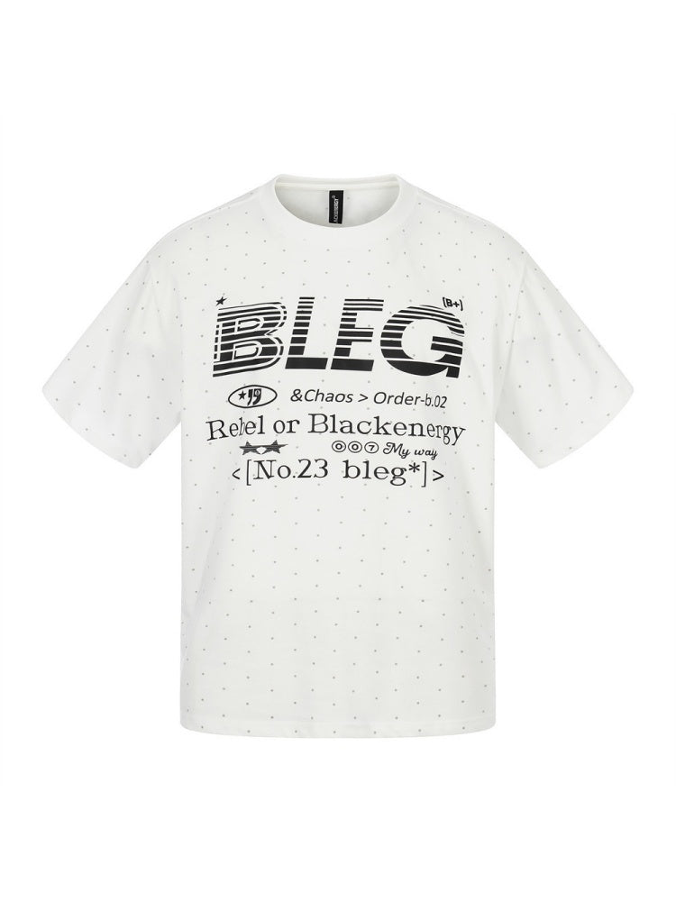 Full Print Polka Dots Letter T-shirts