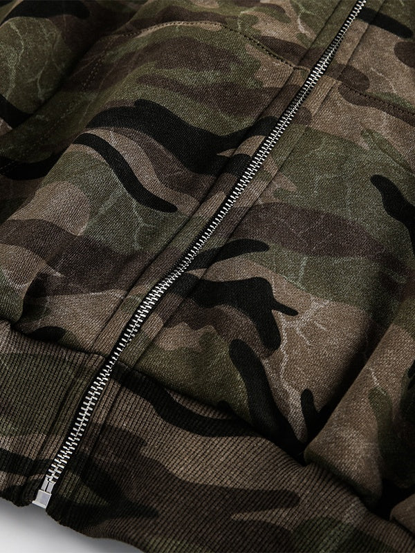 Street Camouflage Cardigan Zipper Hoodies