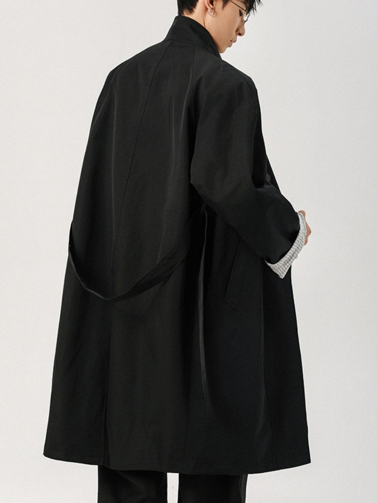Longline Patchwork Double-Breasted Trench Coats