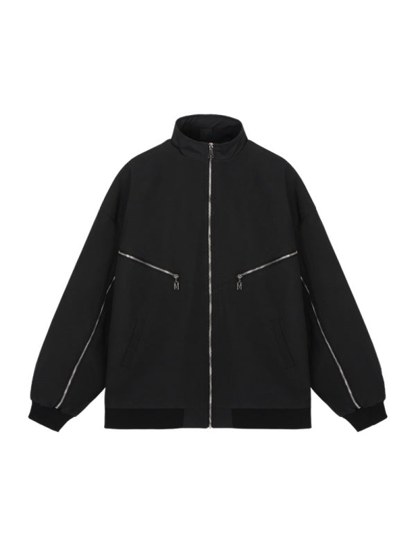 Liber Autumn Neutral wear Zipper decoration Letter Jackets