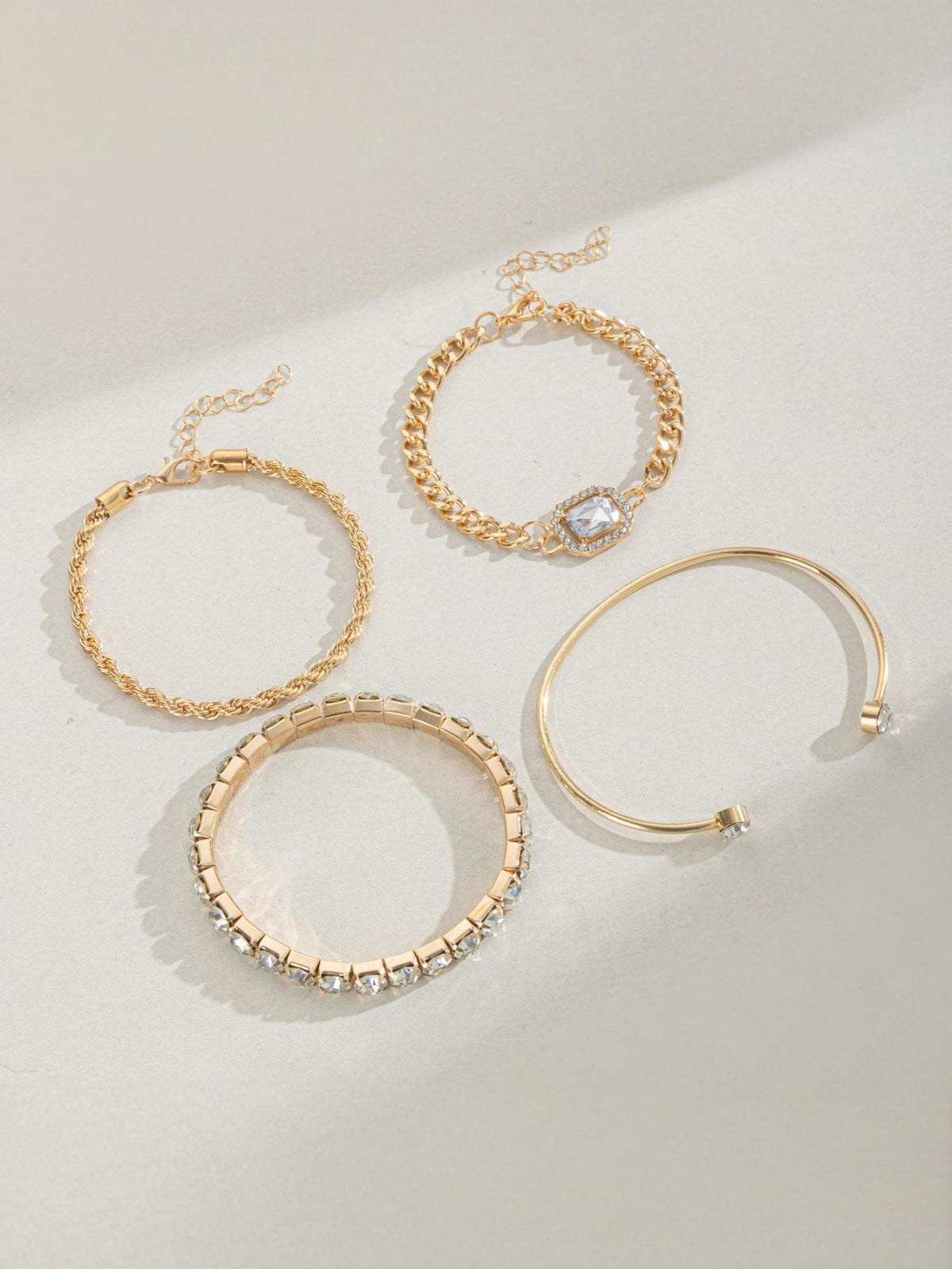 Diamond-encrusted Bracelet Set