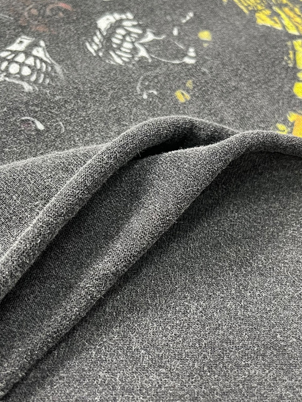 Punk Rebellion Fake Two Pieces Spliced Sleeves Vintage Distressed Printed Long T-shirt