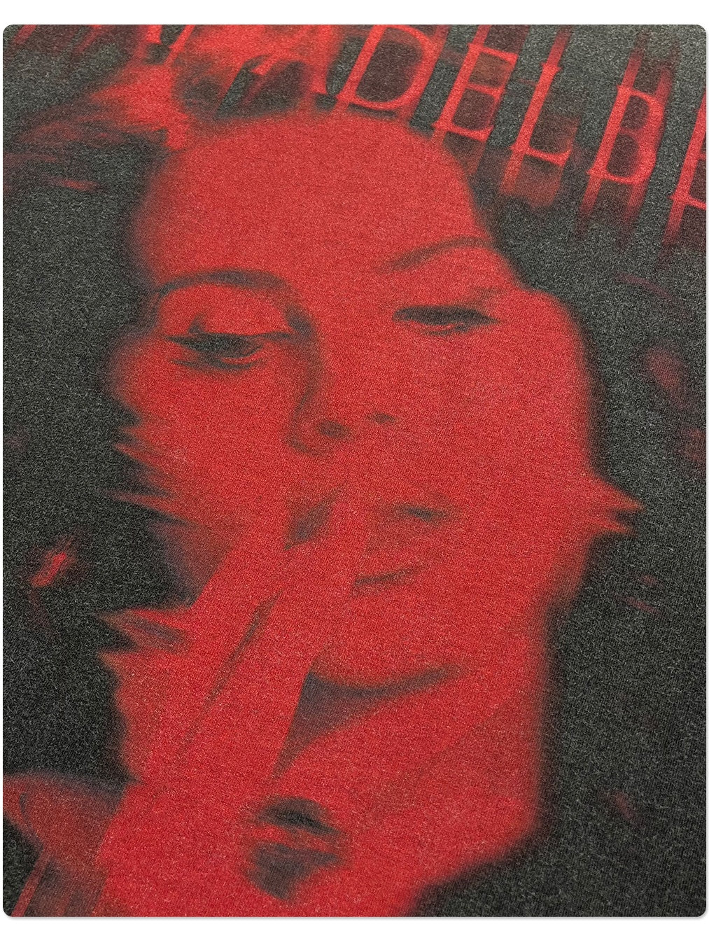 Red Avatar Pattern Wasteland Style Frayed Edge Printed Long-sleeved T-shirt