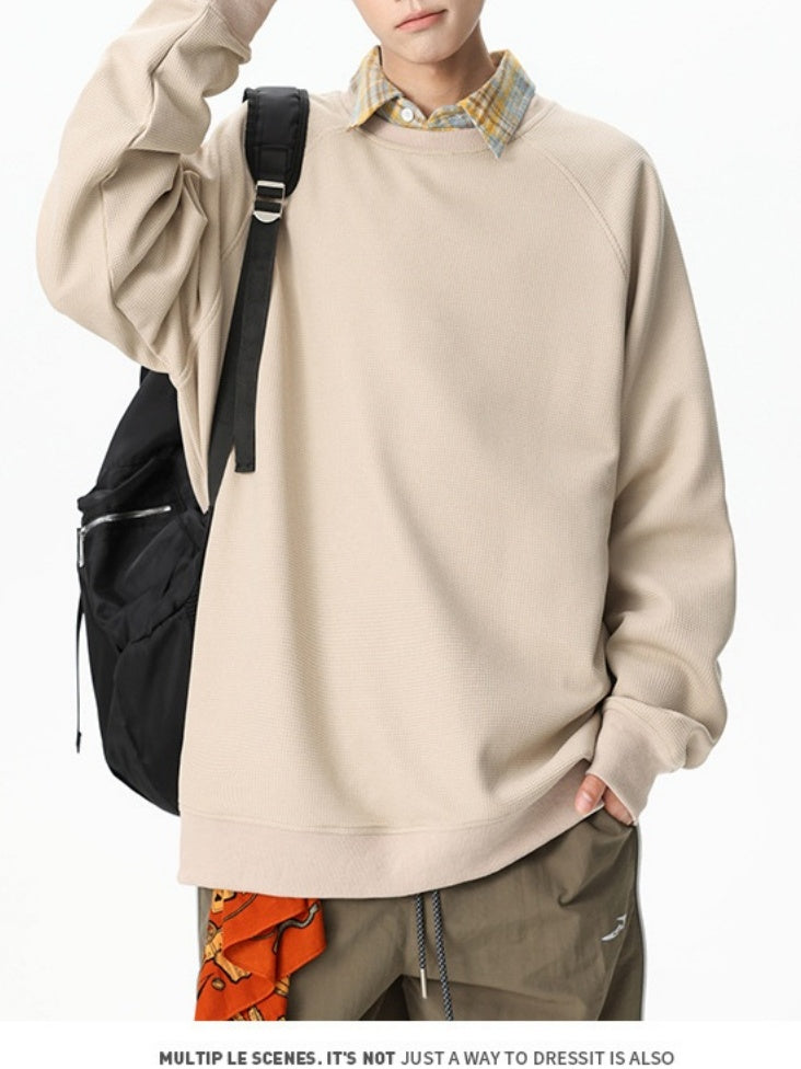 Liber Autumn Neutral wear Splicing Solid Color Sweatshirts&Hoodies
