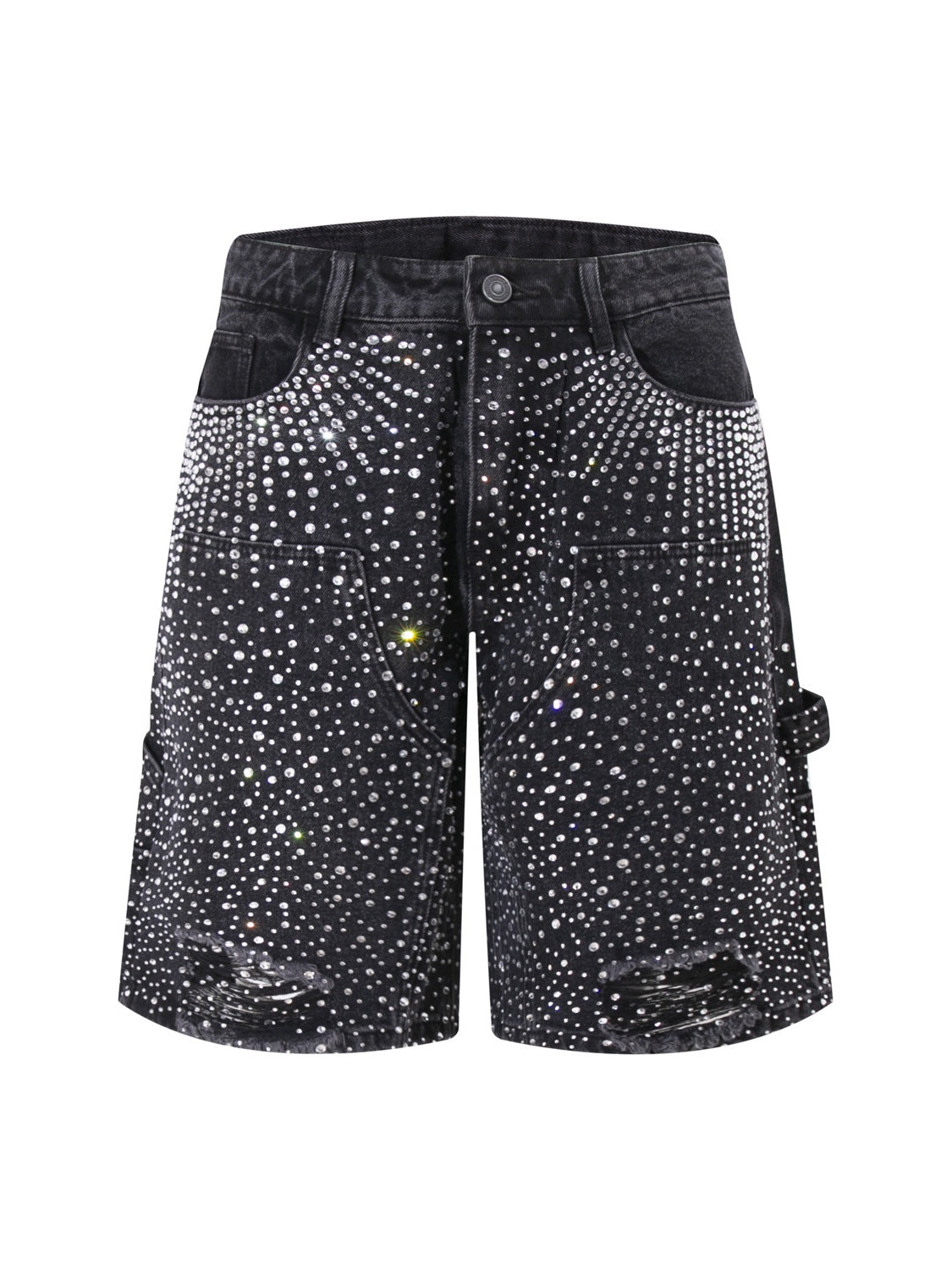 Diamond Full Diamond Hole Gradient 7 Points Denim Shorts