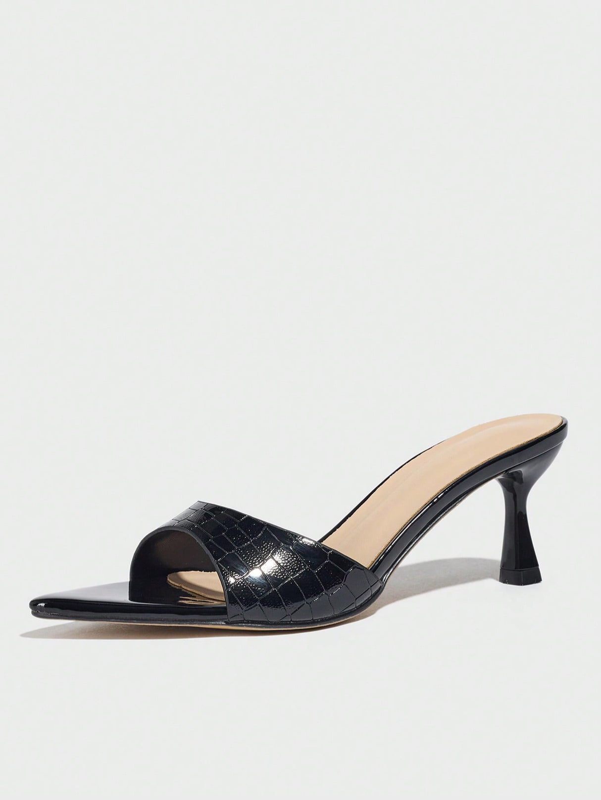 Embossed High-heeled Sandals