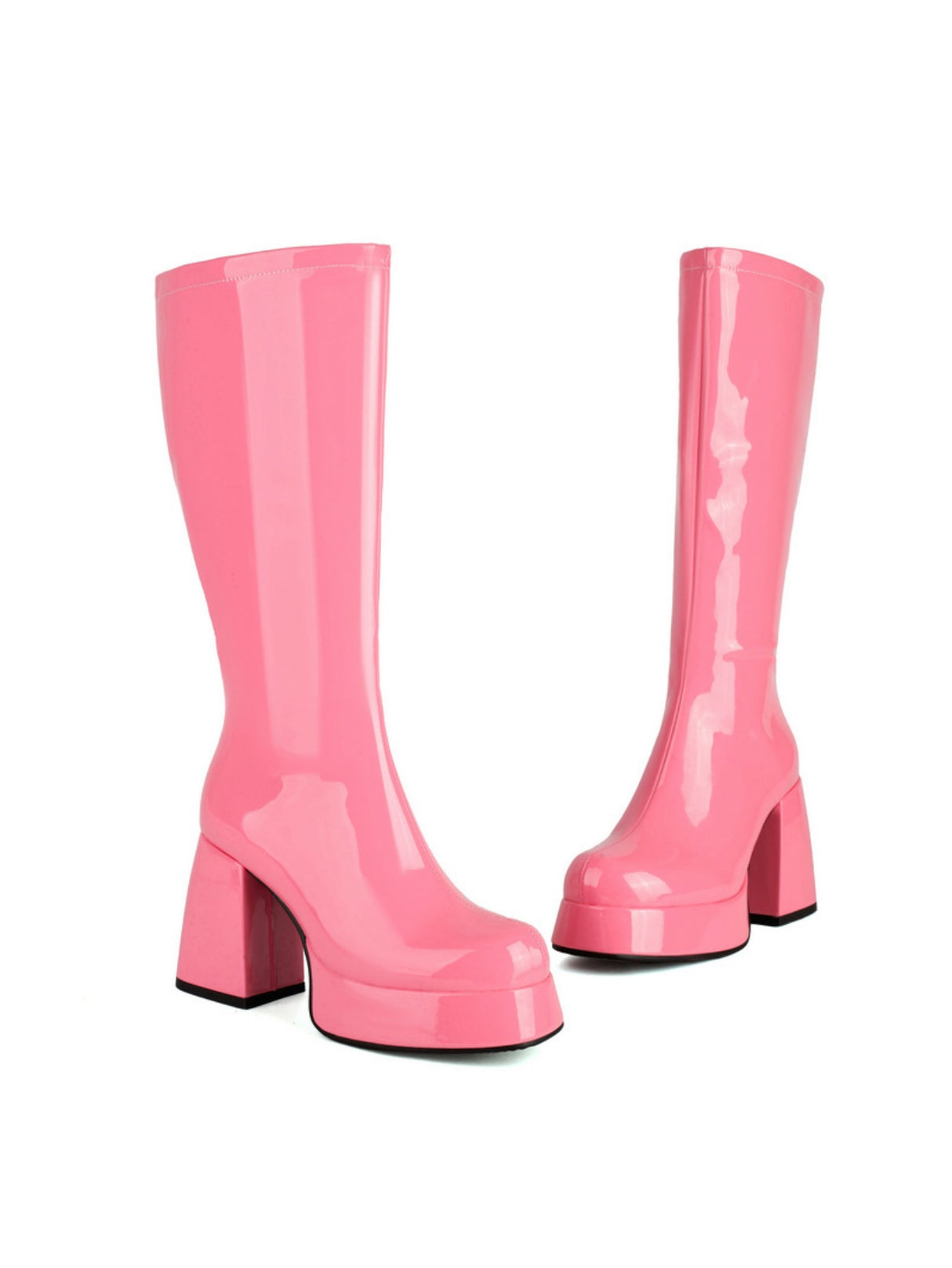Colorful Platform High-heeled Fashion Mid-calf Boots