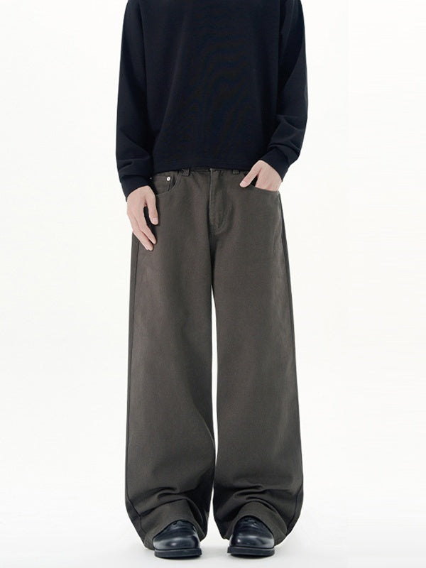 Vintage Simple Straight-fit Pants