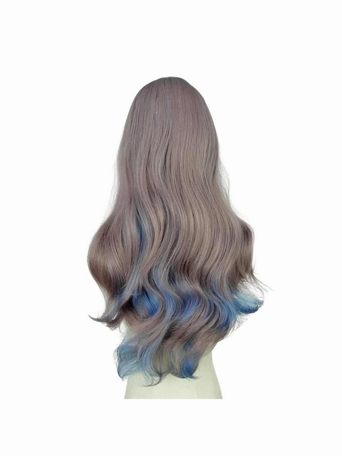 Colored Synthetic Fiber Long Wavy Curl Wig