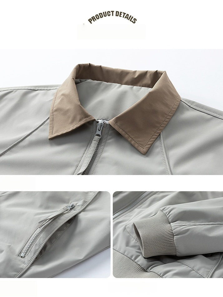 Loose Fashion Leisure Simplicity All-match Contrasting Colors Jackets