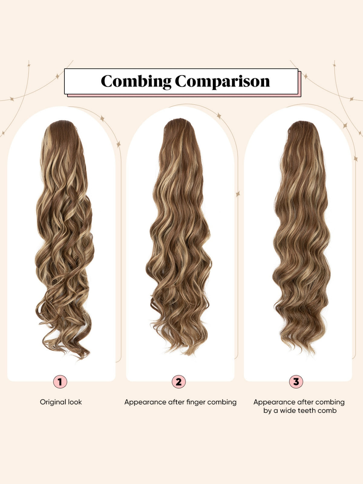 Water Ripple Drawstring Style High-temperature Synthetic Fiber Long Curly Hair