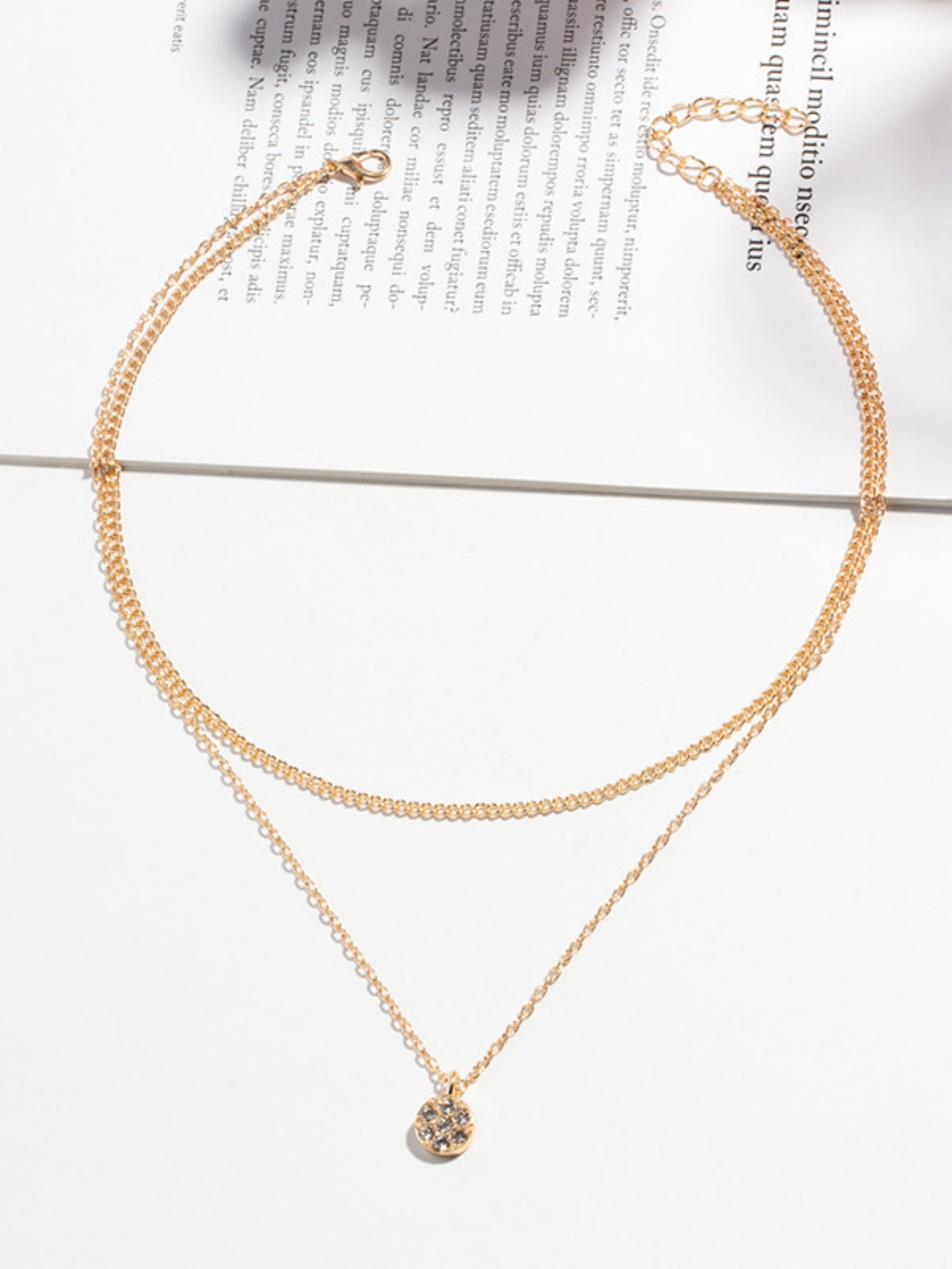 Diamond-set Multi-layered Pendant Necklace