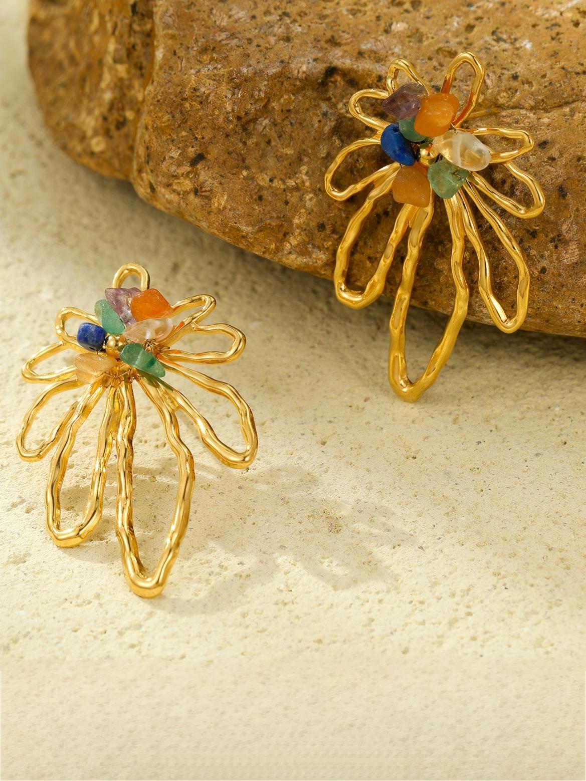 Colorful petal earrings