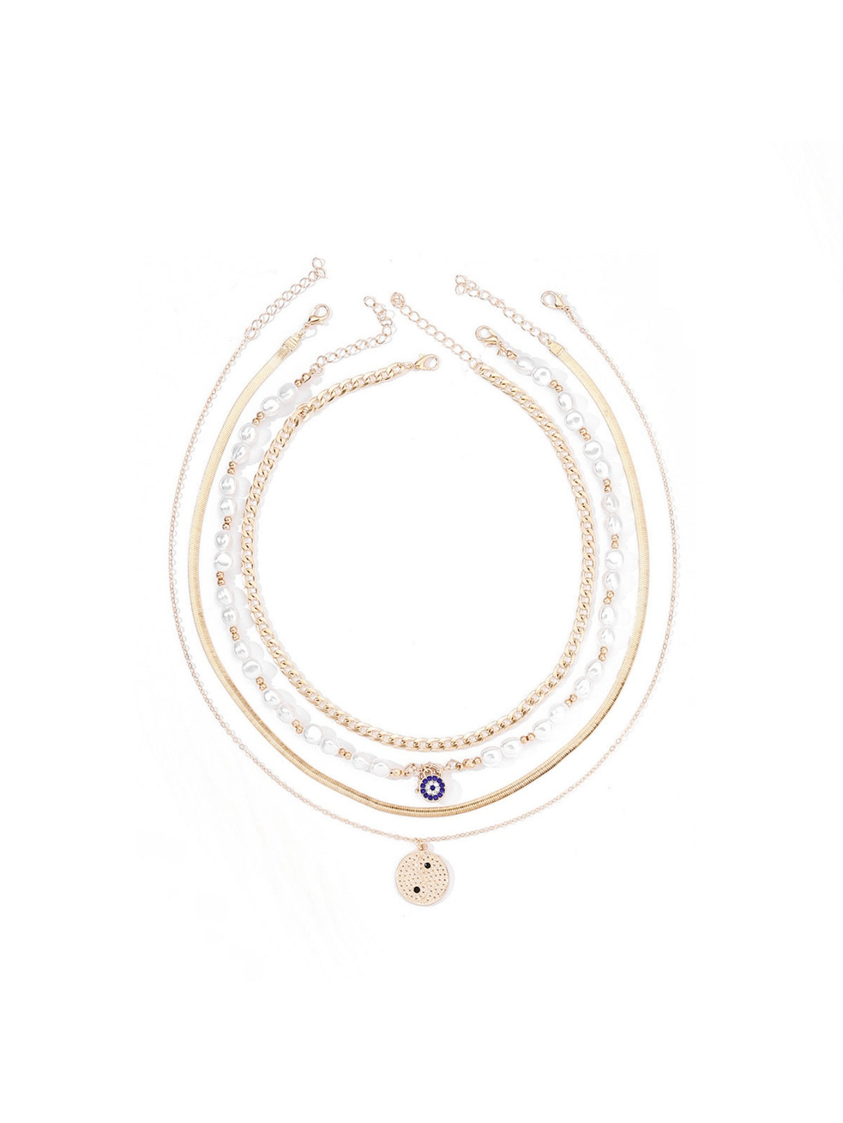 Round Tag Multi-layer Necklace