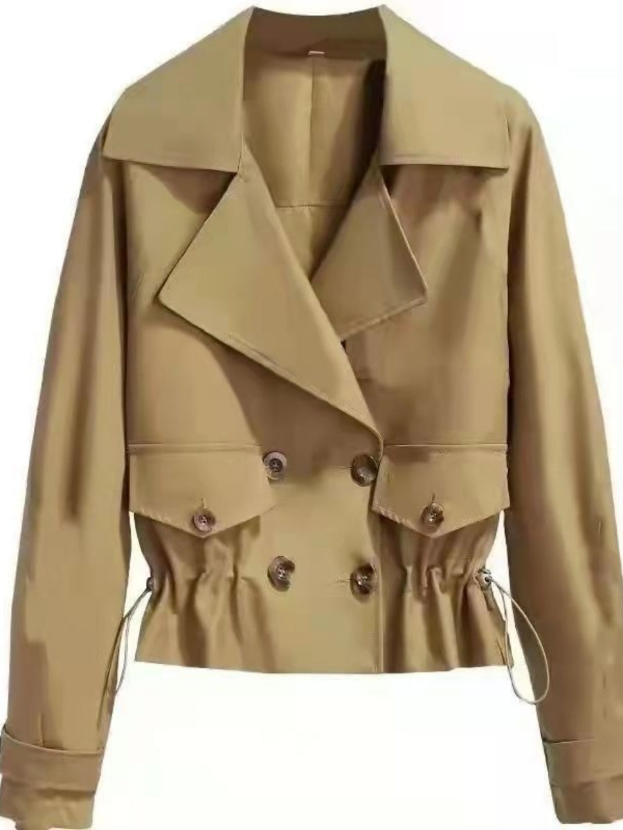Waist Buttons Short Trench Coats