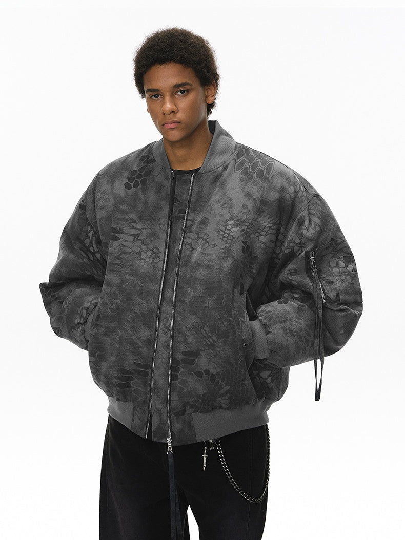 Camouflage Stand Collar Snake Scale Pattern Windproof Keep Warm Jackets