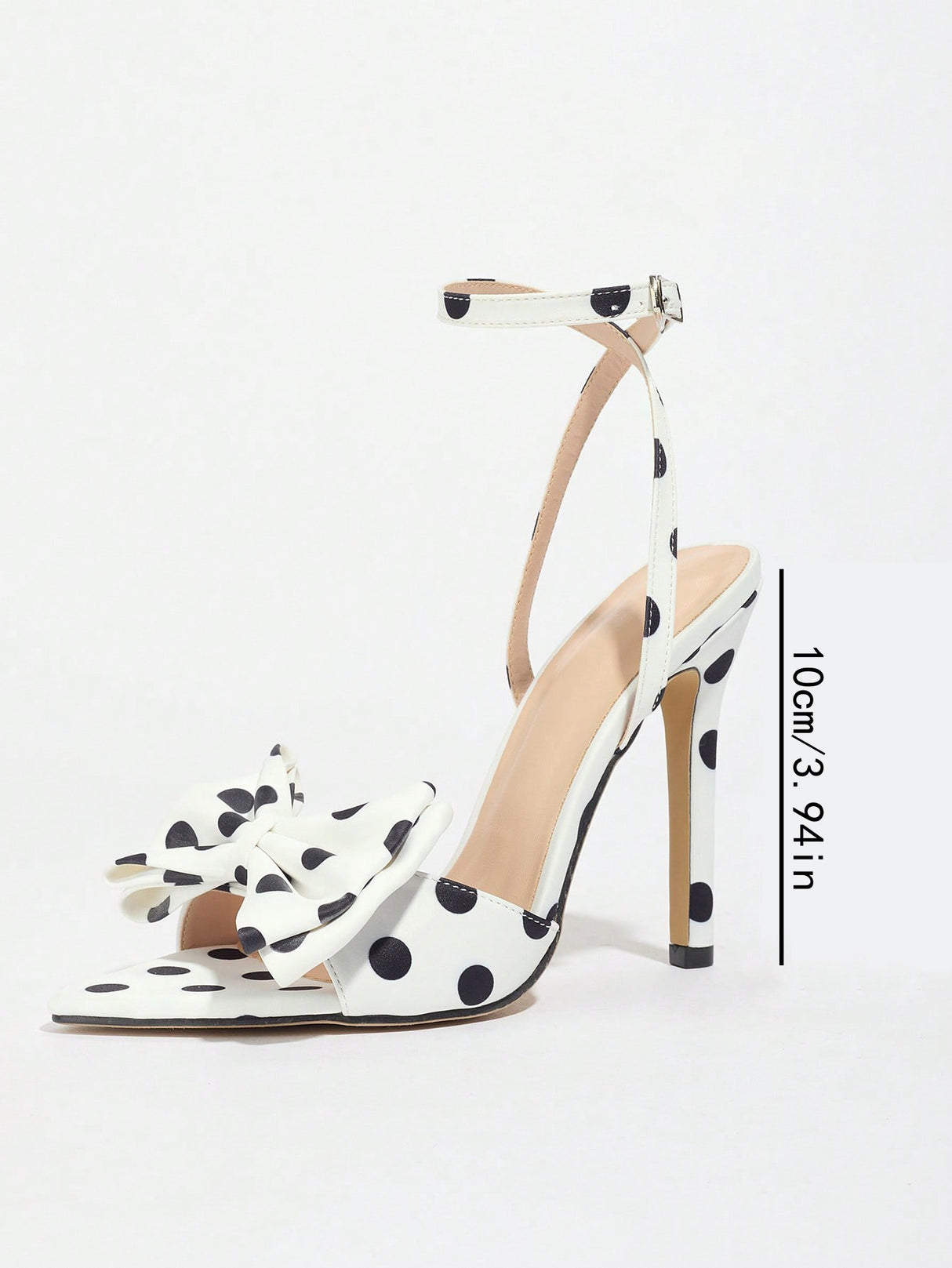 Sweet Color-blocked Polka Dot Bow High-heeled Sandals