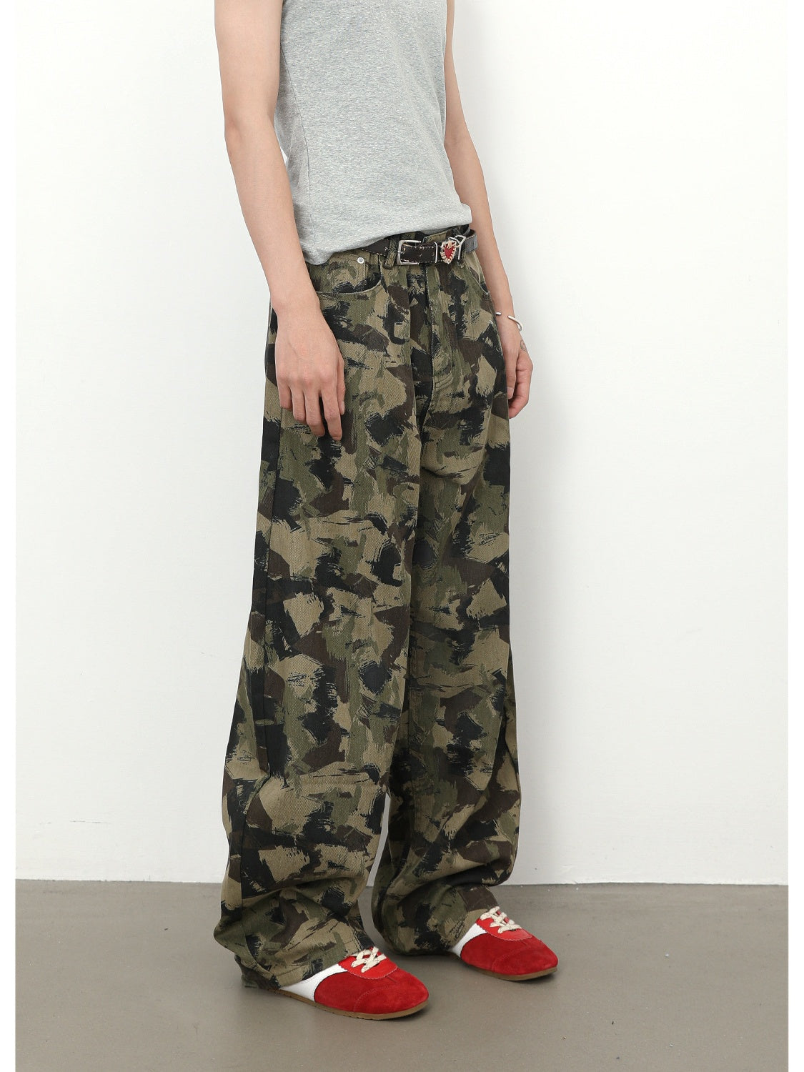 Retro Camouflage Machete Loose-fit Pants