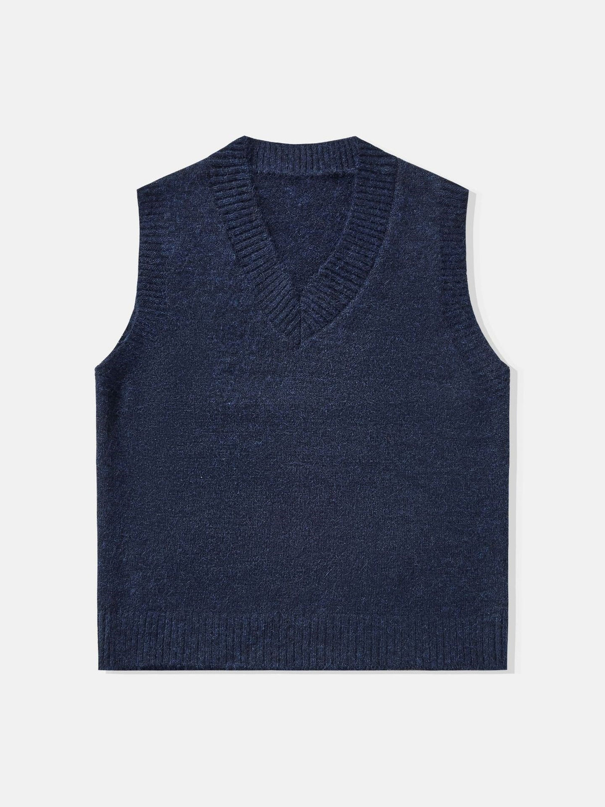 Wool Blend V-neck Loose-fit Knitted Vest