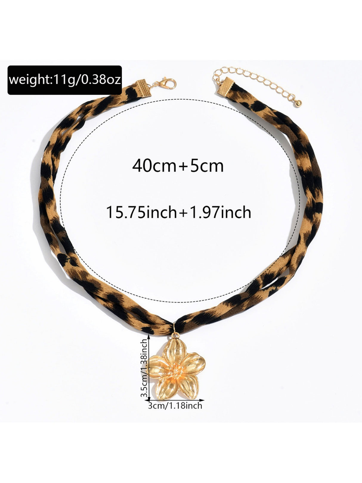 Leopard Print Seashell Starfish Necklace