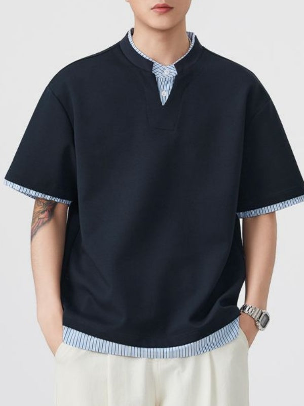 Layered-look Patchwork T-shirts