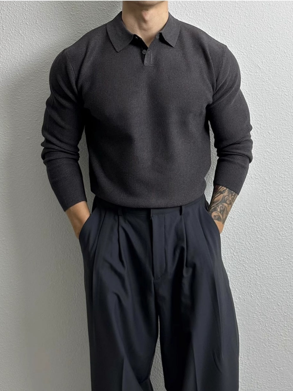 Polo en maille coupe ajustée
