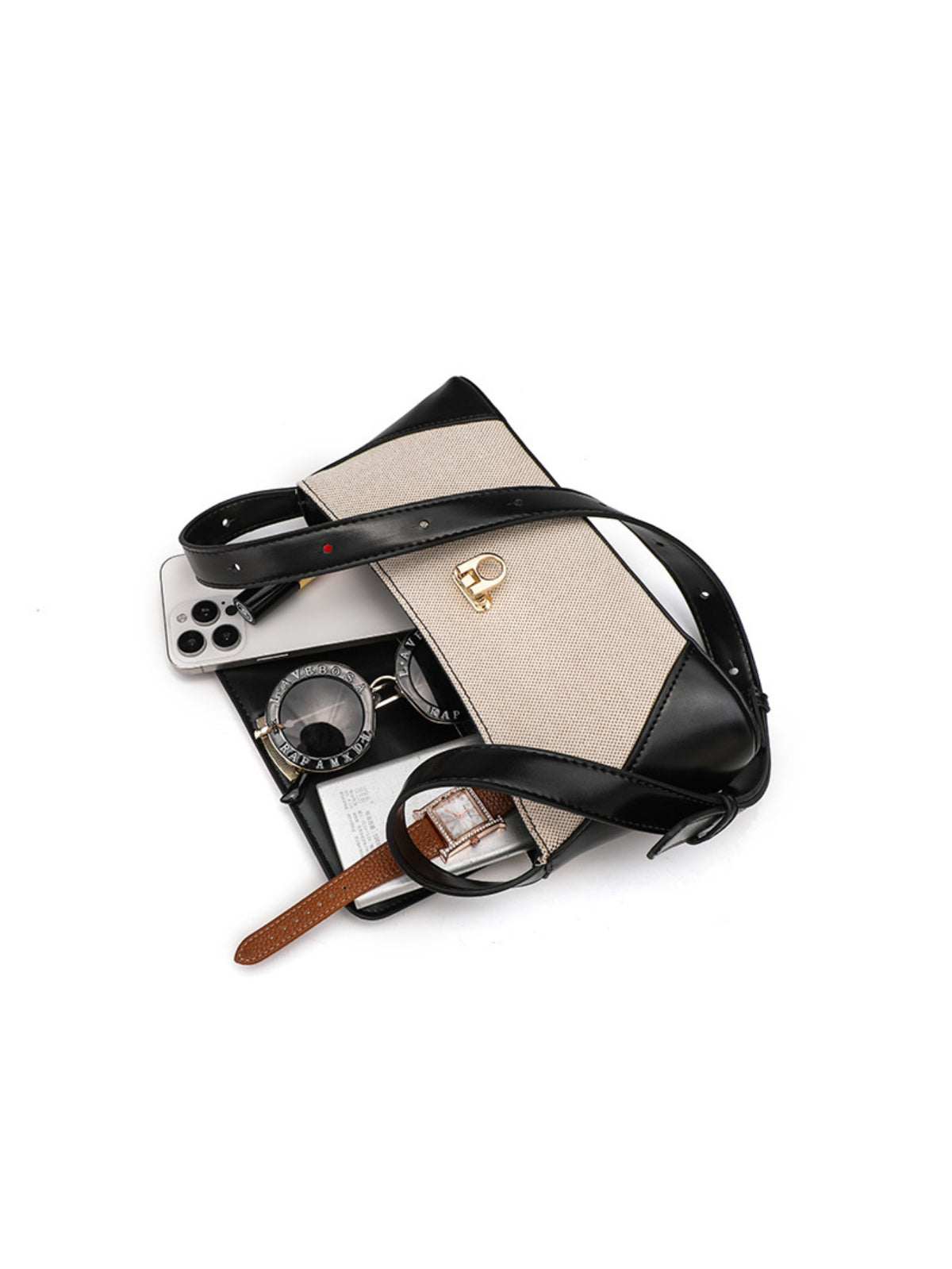 Color-blocked Casual Commuter Versatile Retro Shoulder Bag