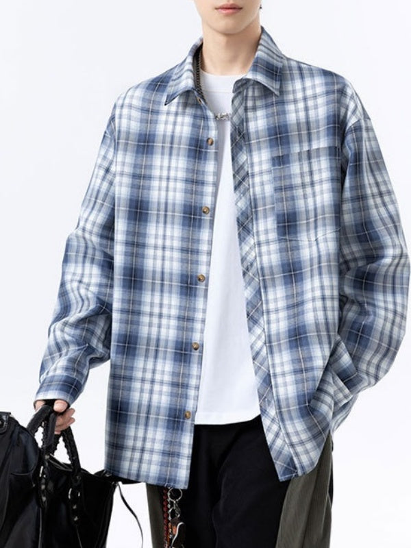 Liber Autumn Neutral wear Color matching Stripes Shirts