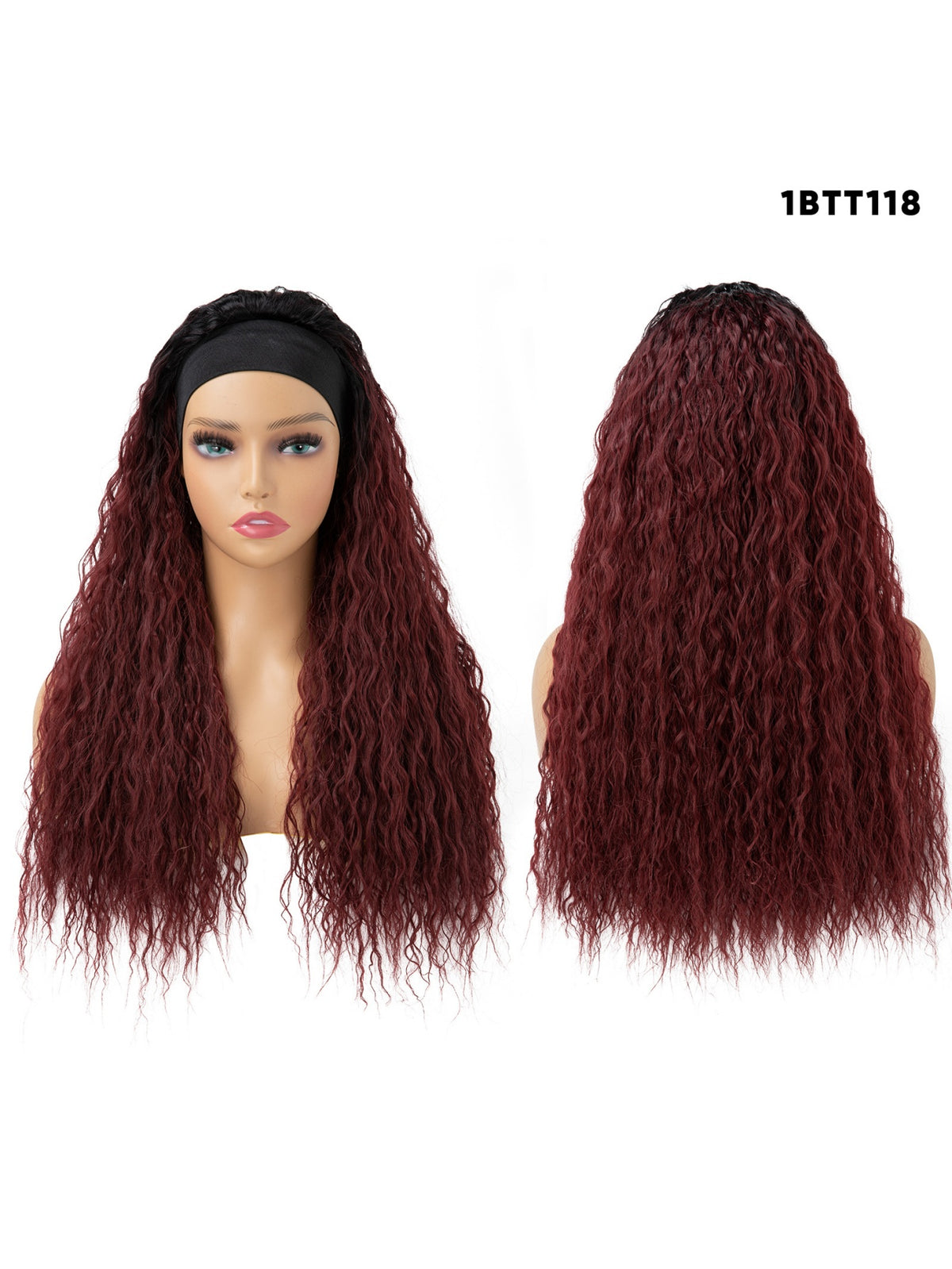 Long Curly Wool Hair With Half-head Wig Made Of Synthetic Fibers
